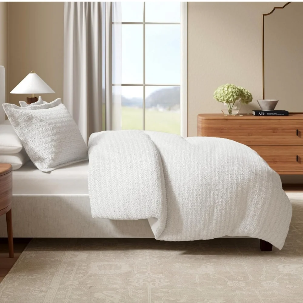 Great Bay Home 100% Natural Cotton Duvet Cover Set, King/California King Size